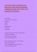 CERTIFIED STROKE REHABILITATION SPECIALIST &lpar;CSRS 2025&rpar; CSRS ONLINE COURSE 2025 JUNE 25TH &comma; 26TH&comma; 27TH &lpar;UPDATED&rpar; TO SCORE A&plus;