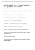 ALHS 1090 Chapter 7 Learning Activity 7-4 questions and answers