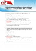 NSG 3023 Fundamentals Exam 1 &vert;Actual Questions and Answers Latest Updated 2025&sol;2026 &lpar;Graded A&plus;&rpar;