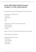 ALHS 1090 &sol;Allied Health Sciences Chapters 1-3 fully solved passed