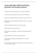 ALHS 1090 MED TERM CHAPTER 3 questions and answers passed