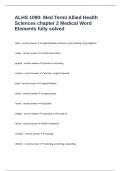 ALHS 1090&colon; Med Term&sol; Allied Health Sciences chapter 2 Medical Word Elements fully solved
