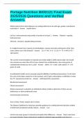 Portage Nutrition BIOD121 Final Exam 2025&sol;2026 Questions and Verified Answers&period;