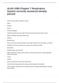 ALHS 1090 Chapter 7 Respiratory System correctly answered already passed