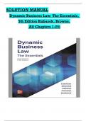 SOLUTION MANUAL Dynamic Business Law&colon; The Essentials&comma; 5th Edition Kubasek&comma; Browne&comma; All Chapters 1-25&rpar;&comma; 