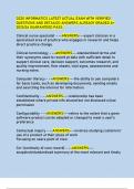 D220 INFORMATICS LATEST ACTUAL EXAM WITH VERIFIED  QUESTIONS AND DETAILED ANSWERS ALREADY GRADED A&plus;  2025&sol;26 GUARANTEED PASS&period;