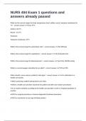 NURS 404 Exam 1 questions and answers already passed
