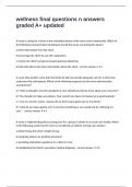 wellness final questions n answers graded A&plus; updated