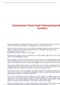 Government Travel Card Training Exam With Correct Answers