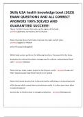 Skills USA health knowledge bowl &lpar;2025&rpar; EXAM QUESTIONS AND ALL CORRECT ANSWERS 100&percnt; SOLVED AND GUARANTEED SUCCESS&excl;&excl;