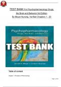 TEST BANK For Psychopharmacology&colon; Drugs&comma; the Brain&comma; and Behavior&comma; 3rd Edition By Meyer Nursing&comma; Verified Chapters 1 - 20&comma; Complete Newest Version
