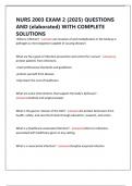 NURS 2003 EXAM 2 &lpar;2025&rpar; QUESTIONS AND &lpar;elaborated&rpar; WITH COMPLETE SOLUTIONS