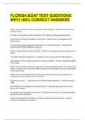 FLORIDA BOAT TEST QUESTIONS WITH 100&percnt; CORRECT ANSWERS 