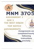 MNM3705 Assignment 2 (COMPLETE ANSWERS) Semester 2 2025 - DUE September 2025