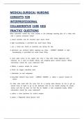 MEDICAL-SURGICAL NURSING  CONCEPTS FOR  INTERPROFESSIONAL  COLLABORATIVE CARE HESI  PRACTICE QUESTIONS 