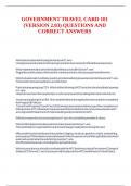 GOVERNMENT TRAVEL CARD 101 &lpar;VERSION 2&period;03&rpar; QUESTIONS AND CORRECT ANSWERS