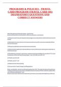 PROGRAMS & POLICIES - TRAVEL CARD PROGRAM &lpar;TRAVEL CARD 101&rpar; &lbrack;MANDATORY&rsqb; QUESTIONS AND CORRECT ANSWERS