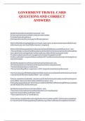 GOVERMENT TRAVEL CARD QUESTIONS AND CORRECT ANSWERS