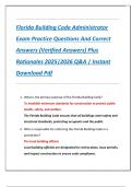 Florida Building Code Administrator  Exam Practice Questions And Correct  Answers &lpar;Verified Answers&rpar; Plus  Rationales 2025&vert;2026 Q&A &vert; Instant  Download Pdf