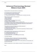 Advanced Pharmacology Revised  Midterm Exam 2025