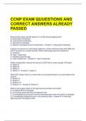 CCNP EXAM QUUESTIONS AND CORRECT ANSWERS ALREADY PASSED 