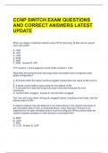 CCNP SWITCH EXAM QUESTIONS AND CORRECT ANSWERS LATEST UPDATE 