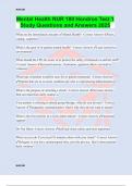 Mental Health NUR 180 Hondros Test 1 Study Questions and Answers 2025