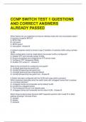 CCNP SWITCH TEST 1 QUESTIONS AND CORRECT ANSWERS ALREADY PASSED 