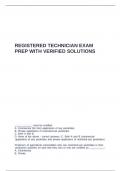 REGISTERED TECHNICIAN EXAM PREP WITH VERIFIED SOLUTIONS