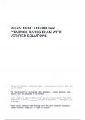 REGISTERED TECHNICIAN PRACTICE CARDS EXAM WITH VERIFIED SOLUTIONS