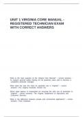 Unit 1 Virginia Core Manual - Registered Technician exam with correct answers