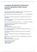Louisiana Residential Contractors License Questions with Correct Answers