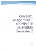 CMY2601 Assignment 1 (COMPLETE ANSWERS) Semester 2 2025 - DUE August 2025