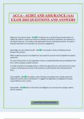 ACCA - AUDIT AND ASSURANCE &lpar;AA&rpar; EXAM 2025 QUESTIONS AND ANSWERS