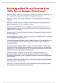 Bob Hogue Real Estate Exam A&plus; Pass 100&percnt; Solved Answers Brand New&excl;&excl;