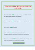ABQUARP EXAM 2025 QUESTIONS AND ANSWERS