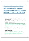 Florida Law Enforcement Promotional  Exam Practice Questions And Correct  Answers &lpar;Verified Answers&rpar; Plus Rationales  2025&vert;2026 Q&A &vert; Instant Download Pdf