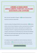 AMERICAN RED CROSS LIFEGUARDING WRITTEN&period; EXAM 2025 QUESTIONS AND ANSWERS