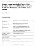 Zendesk Support Admin Certification EXAM Questions & Answers &vert; 100&percnt; Verified solutions &vert;Questions with Correct Answers 2025 latest update&excl;&excl;