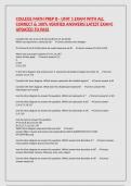 COLLEGE MATH PREP B - UNIT 1 EXAM WITH ALL CORRECT & 100&percnt; VERIFIED ANSWERS&vert;LATEST EXAM&vert;UPDATED TO PASS