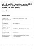 AKA MIP Test EXAM Questions & Answers &vert; 100&percnt; Verified solutions &vert;Questions with Correct Answers 2025 latest update&excl;&excl;
