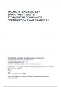 Walmart - Sam-s Safety&comma; Employment&comma; Waste&comma; Stormwater Compliance Certification exam graded a&plus;