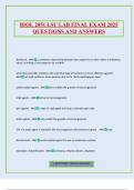 BIOL 2051 LSU LAB FINAL EXAM 2025 QUESTIONS AND ANSWERS