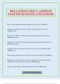 BILLY SCIENCE TEST 4 - LESSON 56 EXAM 2025 QUESTIONS AND ANSWERS