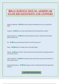 BILLY SCIENCE TEST 10 - LESSON 146 EXAM 2025 QUESTIONS AND ANSWERS