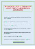 BILLY SCIENCE Exam Package Deal Questions and Verified Answers &lpar;2025 &sol; 2026&rpar;
