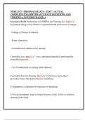 NURS 3517 - PHARMACOLOGY - TEST 1 ACTUAL  COMPLETE EXAM&vert;WITH ACCURATE QUESTIONS AND  VERIFIED ANSWERS&vert;GRADED A