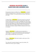 GEORGIA ADJUSTER EXAM 2  QUESTIONS AND ANSWERS 2025