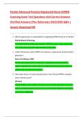 Florida Advanced Practice Registered Nurse &lpar;APRN&rpar;  Licensing Exam Test Questions And Correct Answers  &lpar;Verified Answers&rpar; Plus Rationales 2025&sol;2026 Q&A &vert;  Instant Download Pdf