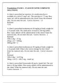 Foundations EXAM 1 - FA DAVIS WITH COMPLETE SOLUTIONS